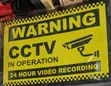 5 Pieces A4 Warning CCTV in Operation Security Surveillance Stickers - 1