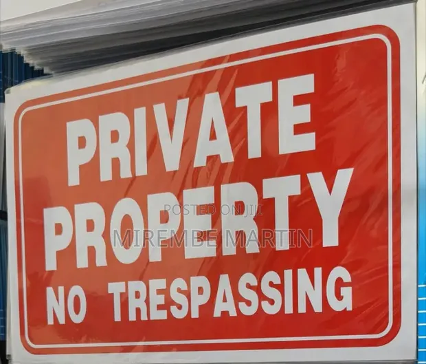 5 Pieces A4 Private Property No Trespassing Stickers - 1