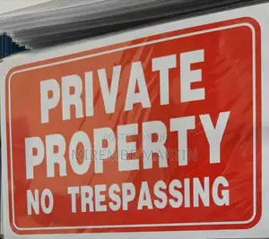 5 Pieces A4 Private Property No Trespassing Stickers