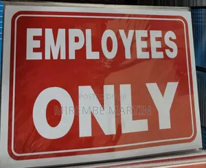 A4 Size 'Employees Only' Sign Stickers (5 Pieces)