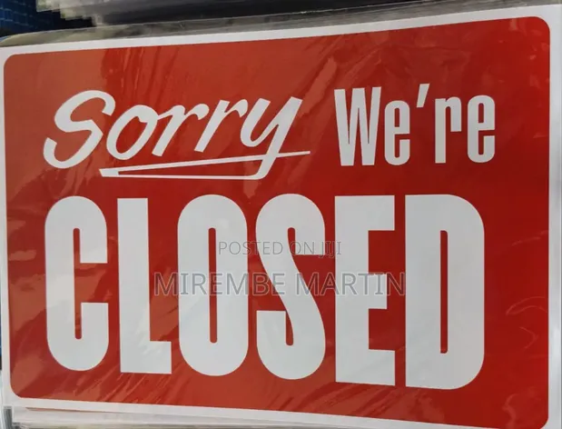 A4 Size 'Closed' Sign Stickers (5 Pieces) - 1