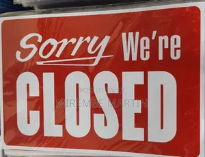 A4 Size 'Closed' Sign Stickers (5 Pieces)