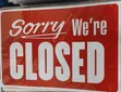 A4 Size 'Closed' Sign Stickers (5 Pieces) - 1