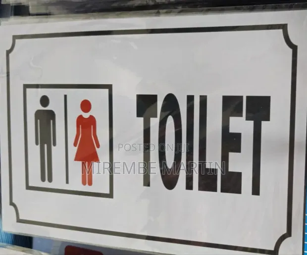 A4 Toilet Sign Board - Men & Women Unisex Restroom Door - 1