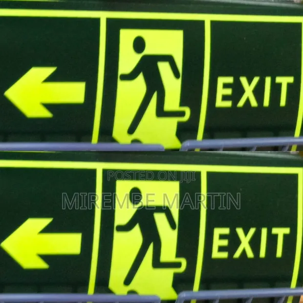 5 Pieces Glow in Dark Emergency Exit Sign Sticker - 1