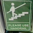 A4 Size 'Please Use Handrail' Stairs Sign Sticker - 1