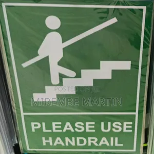 A4 Size 'Please Use Handrail' Stairs Sign Sticker