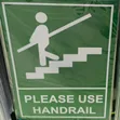 A4 Size 'Please Use Handrail' Stairs Sign Sticker - 2