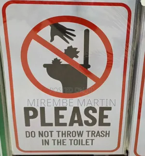 5 Pieces A4 'Do Not Throw Trash in Toilet' Sign