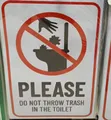 5 Pieces A4 'Do Not Throw Trash in Toilet' Sign - 2