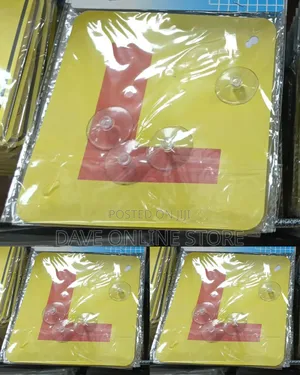 5 Pieces A4 Learner Driver "L" Sign Boards with Suction Cups