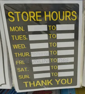 5 Pieces A4 Store Hours Sticker Signs