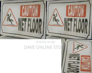 5 Pieces A4 Wet Floor Caution Sticker Signs