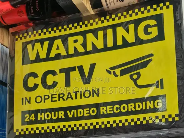 5 Pieces A4 Warning CCTV in Operation Security Surveillance Stickers - 1