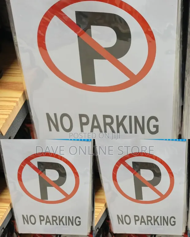 5 Pieces A4 No Parking Sign Outdoor Warning Boards - 1