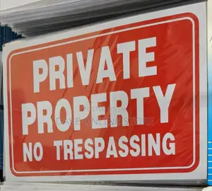 5 Pieces A4 Size Private Property No Trespassing Sign Sticker