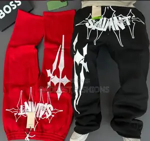 Men's Y2K Graphic Print Oversized Sweatpants