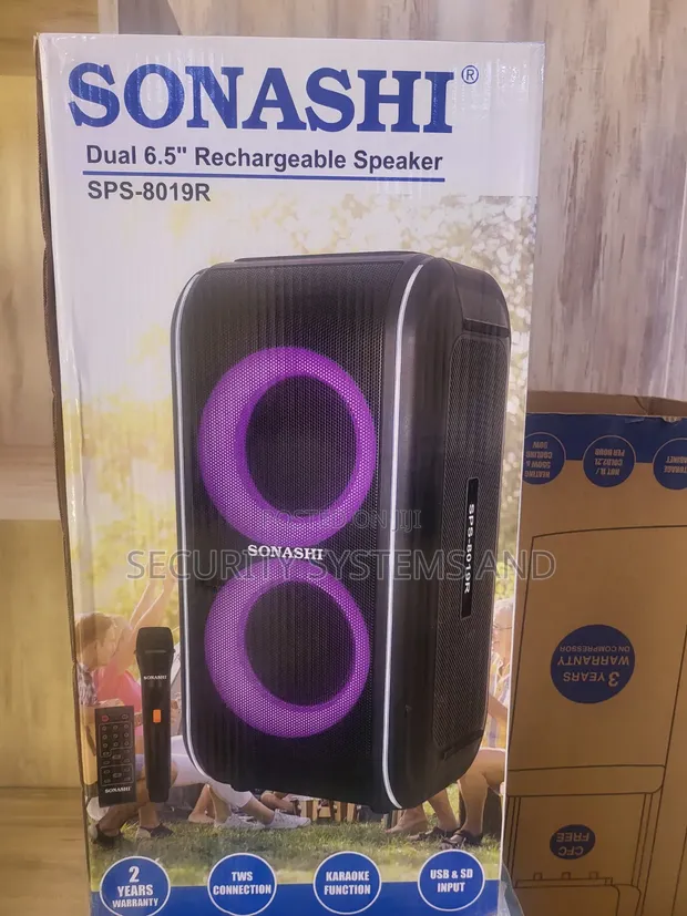 Sonashi Dual 6.5 Inch Rechargeable Speaker SPS-8019R-Bluetooth - 1