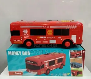 Money Bus Bank - 3-in-1 Toy, Safe, Piggy Bank