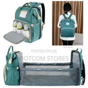 2-in-1 Diaper Bag Mom Backpack with Baby Bed