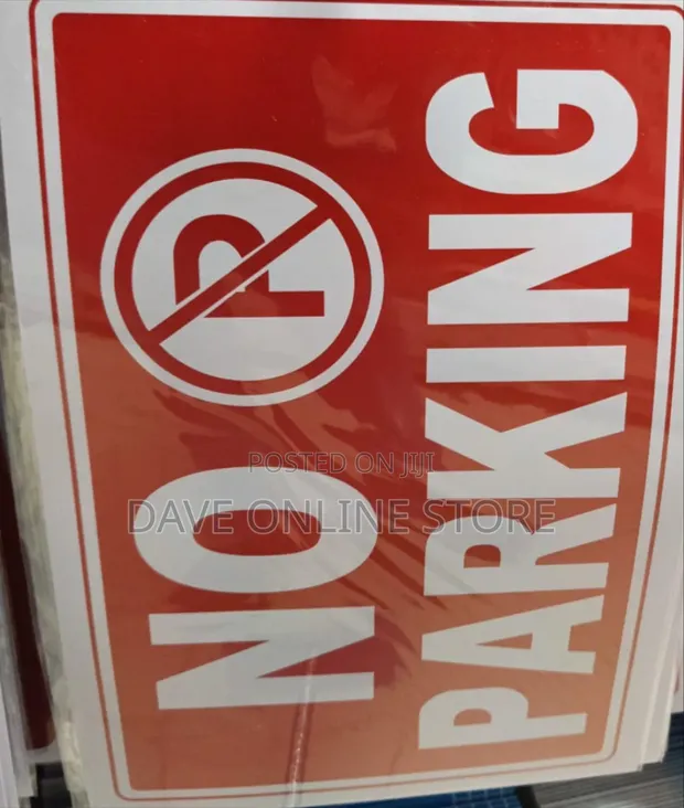 A4 Size 'No Parking' Sign Stickers (5 Pieces) - 1