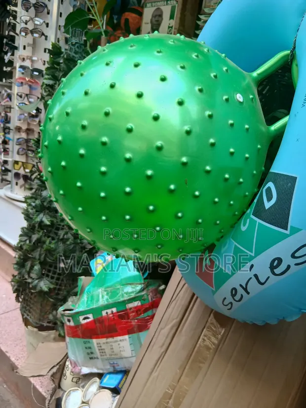 Inflatable Knobby Gym Ball - Metallic Green - 1