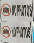 5 Pieces A4 Size 'No Photos' Sign Stickers - 2