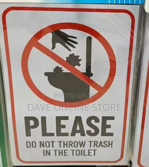 A4 Size 'Do Not Throw Trash in Toilet' Sign