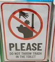 A4 Size 'Do Not Throw Trash in Toilet' Sign - 1