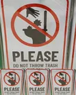 A4 Size 'Do Not Throw Trash in Toilet' Sign - 2