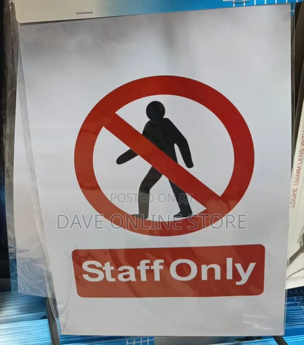 A4 Staff Only Sign - Laminated Vinyl Sticker - 1