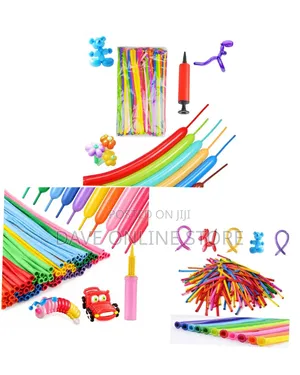 100 Pcs Pipe Balloons with Hand Pump | Long Modelling Balloons