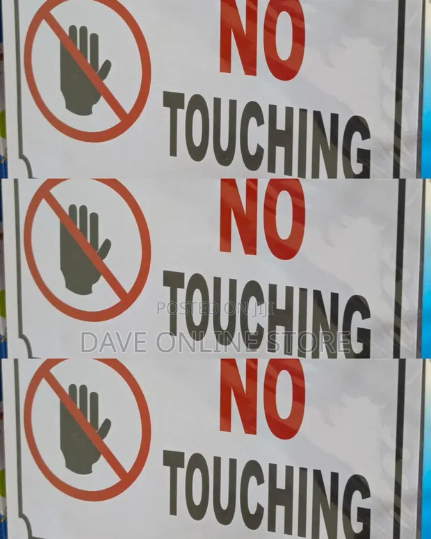 5 Pieces A4 Size 'No Touching' Stickers - 1