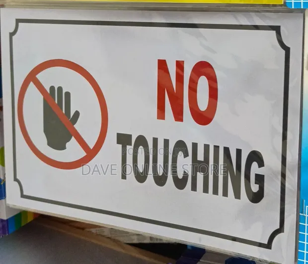 A4 Size 'No Touching' Sticker - Do Not Touch Sign - 1