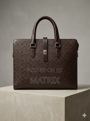 Luxury Embossed Leather Laptop Briefcase Bag