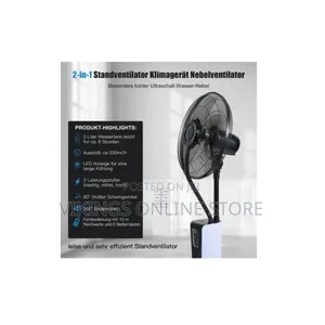 Oscillating Pedestal Spray Fan with Water Mist Humidifier