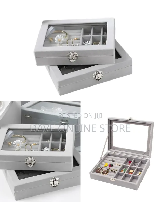 Jewelry Organizer with Glass Lid - 1