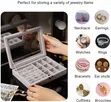 Jewelry Organizer with Glass Lid - 9 Compartments - 1