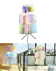 3-Tier Folding Clothes Drying Rack with 24 Clips - 1