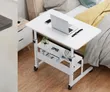 Adjustable Mobile Laptop Table with Wheels & Storage - 2
