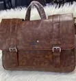 Montblanc-Inspired Leather Laptop Briefcase Bag with Buckle Closures - 2