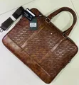 Montblanc Style Business Laptop Bag - Brown Faux Leather - 1