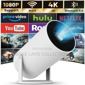 180 Degree Portable Smart Mini Projector with Rotatable Stand