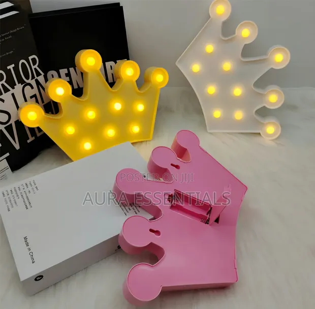 1pc 3D Kids Crown-Shaped LED Marquee Night Light - 1