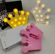 1pc 3D Kids Crown-Shaped LED Marquee Night Light - 1