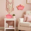 1pc 3D Kids Crown-Shaped LED Marquee Night Light - 3