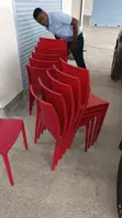 Plastic Garden Chairs - Red - 1