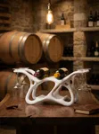 Organic Wine Glass Rack - 4 Bottle Stand - 3