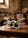 Organic Wine Glass Rack - 4 Bottle Stand - 5