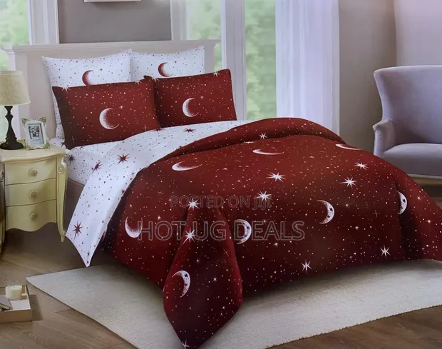 10-Piece 6x6 Duvet Set with Sheets, Curtains & Slippers - 1
